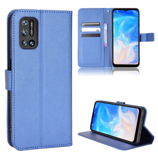 For DOOGEE N40 Pro Diamond Texture Leather Phone Case(Blue) - Doogee Cases by buy2fix | Online Shopping UK | buy2fix