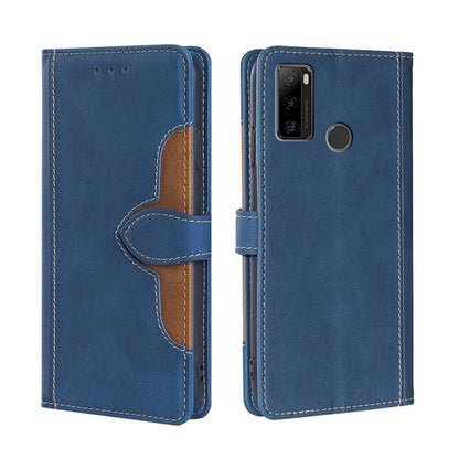 For Ulefone Note 10 Skin Feel Straw Hat Magnetic Buckle Leather Phone Case(Blue) - Ulefone Cases by buy2fix | Online Shopping UK | buy2fix