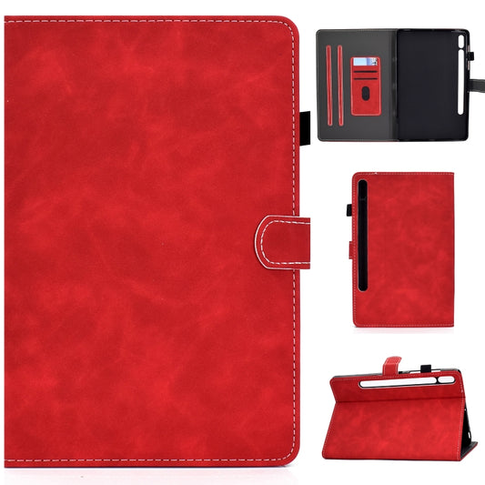 For Samsung Galaxy Tab S8 / S7  Cowhide Texture Smart Leather Tablet Case(Red) - Galaxy Tab S8 Cases by buy2fix | Online Shopping UK | buy2fix