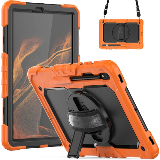 For Samsung Galaxy Tab S8+ 12.4 inch SM-X800 Silicone + PC Tablet Case(Orange+Black) - Galaxy Tab S8+ Cases by buy2fix | Online Shopping UK | buy2fix