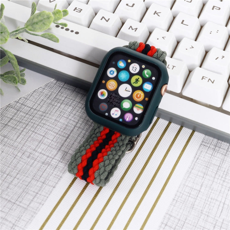 Nylon Braid Watch Band For Apple Watch Ultra 49mm&Watch Ultra 2 49mm / Series 9&8&7 45mm / SE 3&SE 2&6&SE&5&4 44mm / 3&2&1 42mm(Red White Blue) - Watch Bands by buy2fix | Online Shopping UK | buy2fix