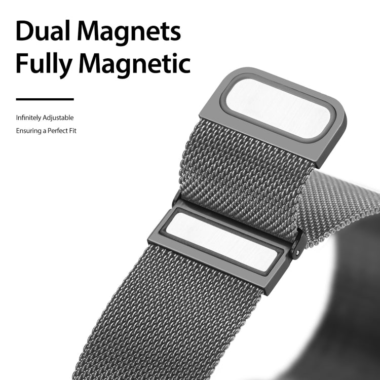 DUX DUCIS Milanese Watch Band For Apple Watch Series 9&8&7 45mm / SE 3&SE 2&6&SE&5&4 44mm / 3&2&1 42mm(Grey) - Watch Bands by DUX DUCIS | Online Shopping UK | buy2fix