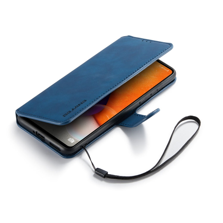 For Samsung Galaxy A73 5G DG.MING Retro Oil Edge Flip Leather Phone Case(Blue) - Galaxy Phone Cases by DG.MING | Online Shopping UK | buy2fix