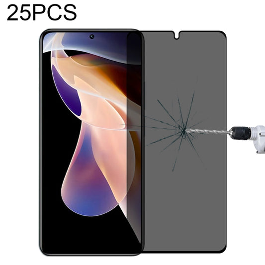 25 PCS Full Cover Anti-peeping Tempered Glass Film For Xiaomi Redmi Note 11 Pro+ 5G -  by buy2fix | Online Shopping UK | buy2fix