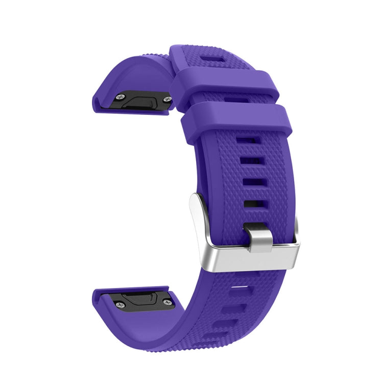 For Garmin Fenix 5 Silicone Watch Band(Purple) - Watch Bands by buy2fix | Online Shopping UK | buy2fix