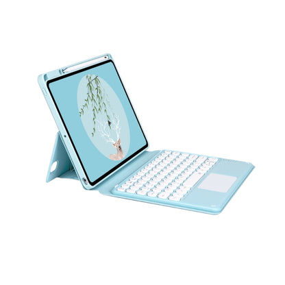 Bluetooth Keyboard Leather Case with Touchpad & Rotatable Bottom Case For iPad 10.2 2021 & 2020 & 2019 / Air 2019 / Pro 10.5 inch(Sky Blue) - Universal by buy2fix | Online Shopping UK | buy2fix