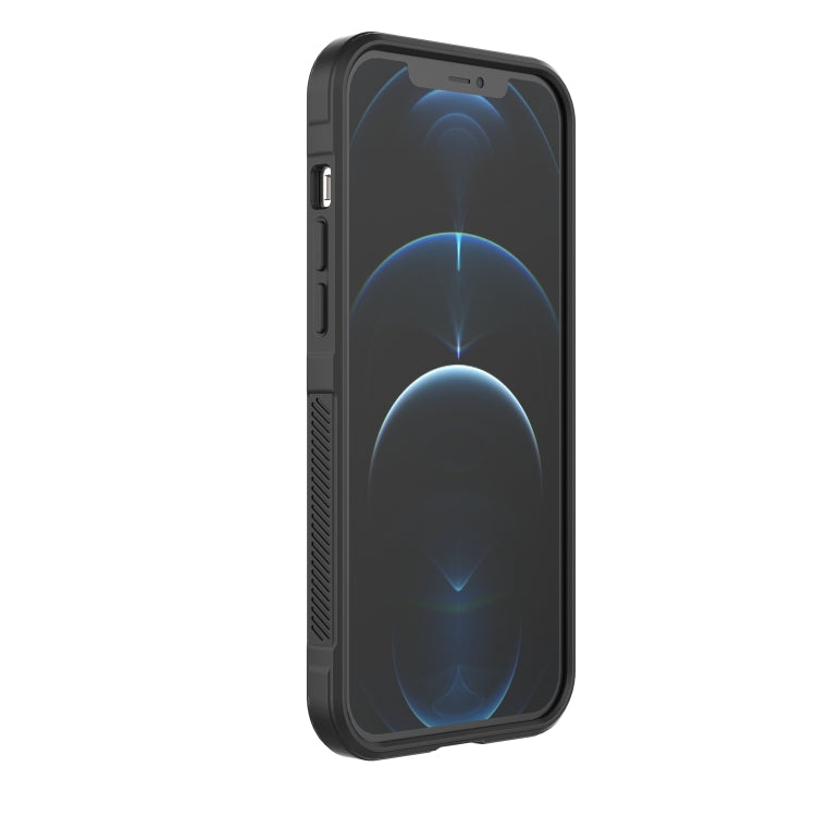 For iPhone 12 Pro Max Magic Shield TPU + Flannel Phone Case(Dark Blue) - iPhone 12 Pro Max Cases by buy2fix | Online Shopping UK | buy2fix