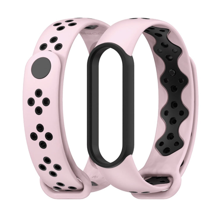 For Xiaomi Mi Band 5/6/7 Mijobs Sport Two-color TPU Watch Band(Pink+Black) - Watch Bands by MIJOBS | Online Shopping UK | buy2fix