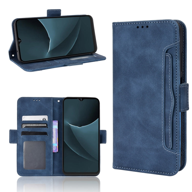 For Blackview A95 Skin Feel Calf Texture Card Slots Leather Phone Case(Blue) - More Brand by buy2fix | Online Shopping UK | buy2fix
