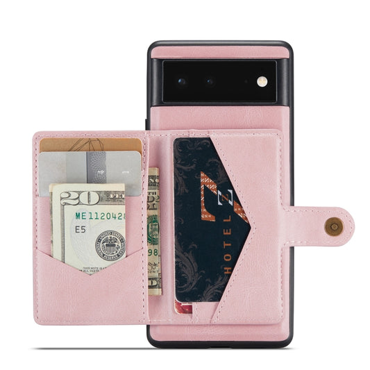 For Google Pixel 6A JEEHOOD Retro Magnetic Detachable Phone Case(Pink) - Google Cases by JEEHOOD | Online Shopping UK | buy2fix