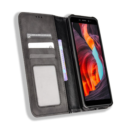 For Ulefone Armor X10 / X10 Pro Magnetic Buckle Retro Texture Leather Phone Case(Black) - Ulefone Cases by buy2fix | Online Shopping UK | buy2fix