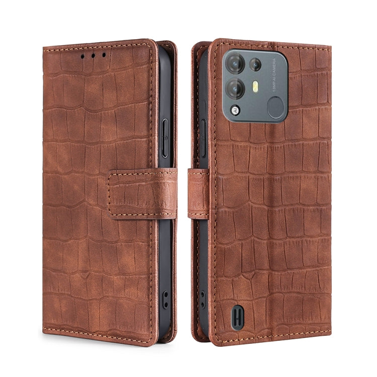 For Blackview A55 Pro Skin Feel Crocodile Magnetic Clasp Leather Phone Case(Brown) - More Brand by buy2fix | Online Shopping UK | buy2fix