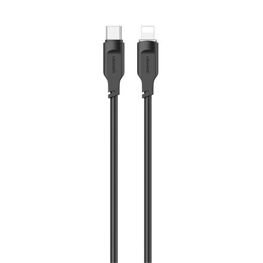 USAMS US-SJ566 Type-C / USB-C to 8 Pin PD 20W Fast Charing Data Cable with Light, Length: 1.2m(Black) - 2 in 1 Cable by USAMS | Online Shopping UK | buy2fix