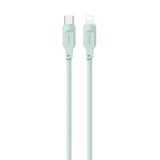 USAMS US-SJ566 Type-C / USB-C to 8 Pin PD 20W Fast Charing Data Cable with Light, Length: 1.2m(Green) - 2 in 1 Cable by USAMS | Online Shopping UK | buy2fix