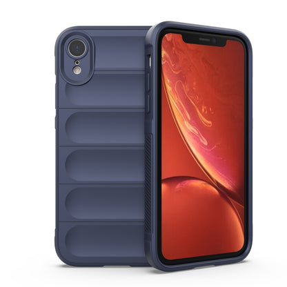 For iPhone XR Magic Shield TPU + Flannel Phone Case(Dark Blue) - More iPhone Cases by buy2fix | Online Shopping UK | buy2fix