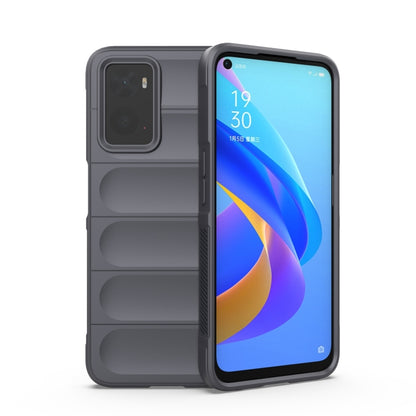 For OPPO A36 4G/A76 4G/Realme 9i Magic Shield TPU + Flannel Phone Case(Dark Grey) - OPPO Cases by buy2fix | Online Shopping UK | buy2fix