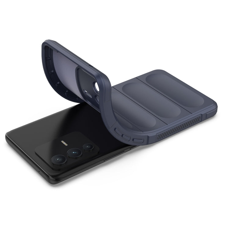 For vivo S12 Pro Magic Shield TPU + Flannel Phone Case(Dark Blue) - vivo Cases by buy2fix | Online Shopping UK | buy2fix