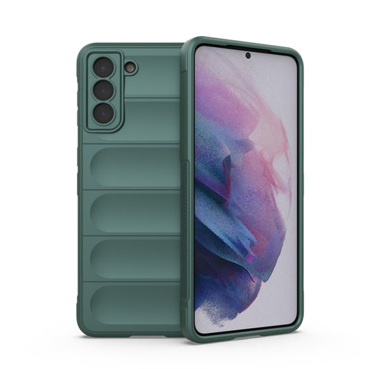 For Samsung Galaxy S21+ 5G Magic Shield TPU + Flannel Phone Case(Dark Green) - Galaxy S21+ 5G Cases by buy2fix | Online Shopping UK | buy2fix