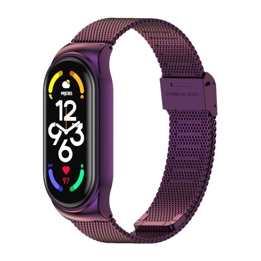 For Xiaomi Mi Band 7 / 7 NFC MIJOBS CS Milan Buckle Metal Watch Band(Purple) - Watch Bands by MIJOBS | Online Shopping UK | buy2fix