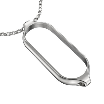 For Xiaomi Mi Band 5 / 6 MIJOBS Metal Pendant Stainless Steel Watch Necklace(Silver) - Watch Bands by MIJOBS | Online Shopping UK | buy2fix