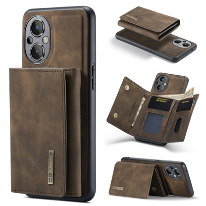 For OnePlus Nord N20 5G DG.MING M1 Series 3-Fold Multi Card Wallet + Magnetic Phone Case(Coffee) - OnePlus Cases by DG.MING | Online Shopping UK | buy2fix