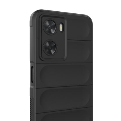 For OPPO A57 4G Global Magic Shield TPU + Flannel Phone Case(Black) - OPPO Cases by buy2fix | Online Shopping UK | buy2fix