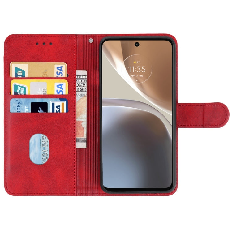 For Motorola Moto G32 Leather Phone Case(Red) - Motorola Cases by buy2fix | Online Shopping UK | buy2fix