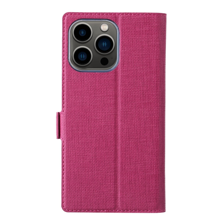 For iPhone 14 Pro Max ViLi K Series Dual-side Buckle Magsafe Leather Phone Case(Rose Red) - iPhone 14 Pro Max Cases by ViLi | Online Shopping UK | buy2fix