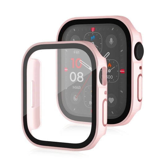 Life Waterproof Frosted 2 in 1 PC Frame + Tempered Glass Protective Case For Apple Watch Series 6 / 5 / 4 / SE 44mm(Rose Gold) - Watch Cases by buy2fix | Online Shopping UK | buy2fix