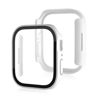 Life Waterproof Frosted 2 in 1 PC Frame + Tempered Glass Protective Case For Apple Watch Series 6 / 5 / 4 / SE 40mm(White) - Watch Cases by buy2fix | Online Shopping UK | buy2fix