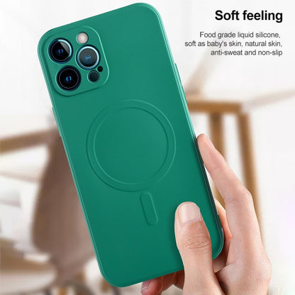 For iPhone 14 Pro Max Liquid Silicone Full Coverage Magsafe Phone Case (Green) - iPhone 14 Pro Max Cases by buy2fix | Online Shopping UK | buy2fix