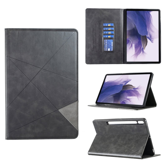 For Samsung Galaxy Tab S7 FE/Tab S7+/Tab S8+ Prismatic Leather Tablet Case(Black) - Galaxy Tab S7 FE by buy2fix | Online Shopping UK | buy2fix