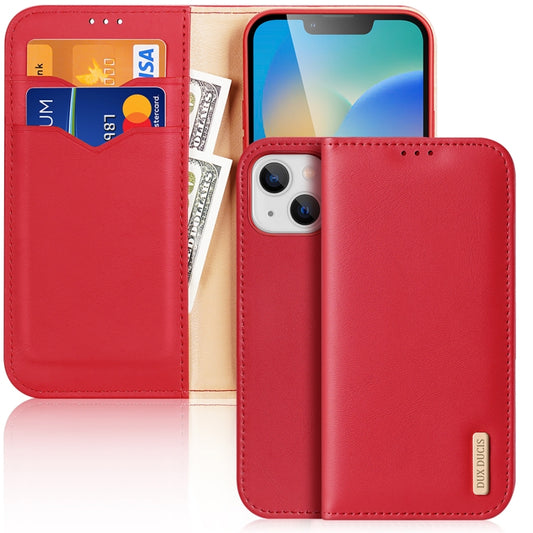 For iPhone 14 Plus DUX DUCIS Hivo Series Cowhide + PU + TPU Leather Case (Red) - iPhone 14 Plus Cases by DUX DUCIS | Online Shopping UK | buy2fix