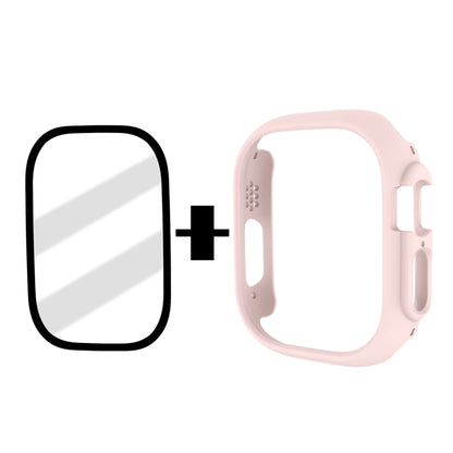 Tempered Glass Film Frosted PC Watch Case For Apple Watch Ultra 49mm / Apple Watch Ultra 2 49mm(Pink) - Watch Cases by buy2fix | Online Shopping UK | buy2fix