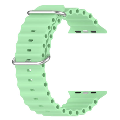 Ocean Silicone Watch Band for Apple Watch Series 8&7 41mm / SE 2&6&SE&5&4 40mm / 3&2&1 38mm (Pistachio Green) - Watch Bands by buy2fix | Online Shopping UK | buy2fix