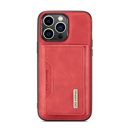 For iPhone 14 Pro DG.MING M2 Series 3-Fold Card Bag Leather Case(Red) - iPhone 14 Pro Cases by DG.MING | Online Shopping UK | buy2fix