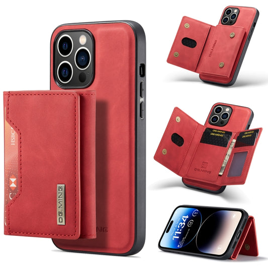 For iPhone 14 Pro Max DG.MING M2 Series 3-Fold Card Bag Leather Case(Red) - iPhone 14 Pro Max Cases by DG.MING | Online Shopping UK | buy2fix