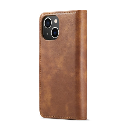 For iPhone 14 Plus DG.MING Crazy Horse Texture Detachable Magnetic Leather Case(Brown) - iPhone 14 Plus Cases by DG.MING | Online Shopping UK | buy2fix