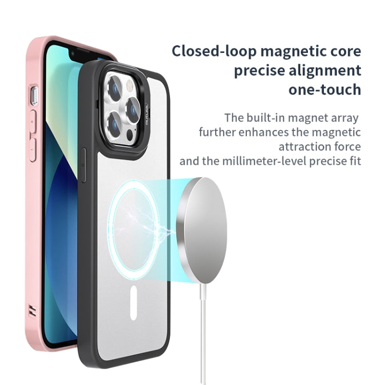For iPhone 14 Mutural Color Holder Magsafe Phone Case(Sierra Blue) - iPhone 14 Cases by Mutural | Online Shopping UK | buy2fix