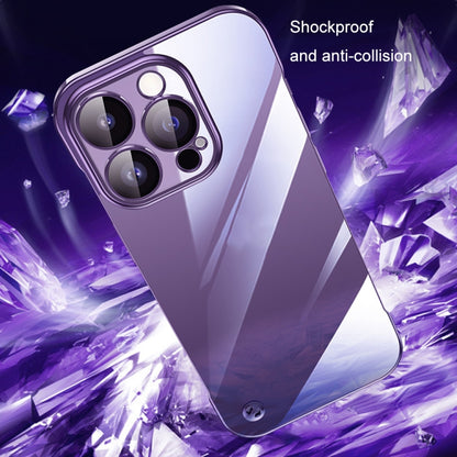 For iPhone 14 Pro Max Electroplating Frameless Clear PC Phone Case(Silver) - iPhone 14 Pro Max Cases by buy2fix | Online Shopping UK | buy2fix