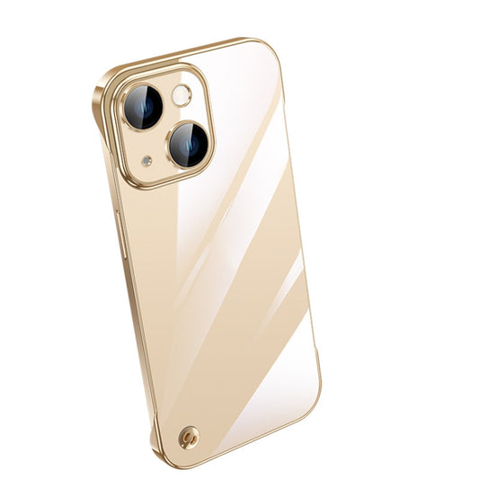 For iPhone 13 Electroplating Frameless Clear PC Phone Case(Gold) - iPhone 13 Cases by buy2fix | Online Shopping UK | buy2fix