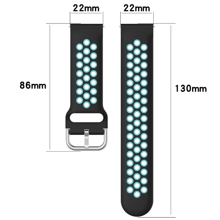 For Huawei Honor Magic Watch 2 46mm 22mm Clasp Two Color Sport Watch Band (Mint Green + Light Pink) - Watch Bands by buy2fix | Online Shopping UK | buy2fix