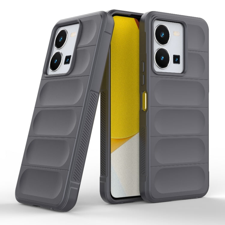 For vivo Y35 4G Global Magic Shield TPU + Flannel Phone Case(Dark Grey) - vivo Cases by buy2fix | Online Shopping UK | buy2fix