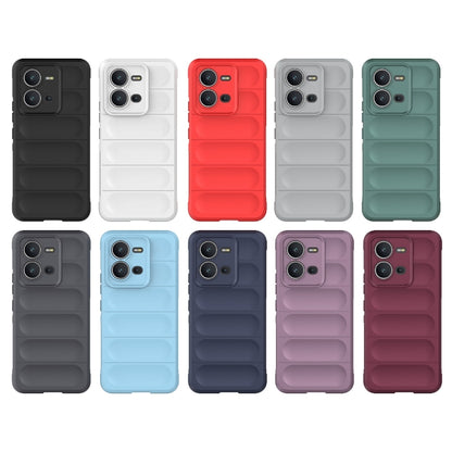 For vivo V25 5G Global Magic Shield TPU + Flannel Phone Case(Dark Blue) - vivo Cases by buy2fix | Online Shopping UK | buy2fix