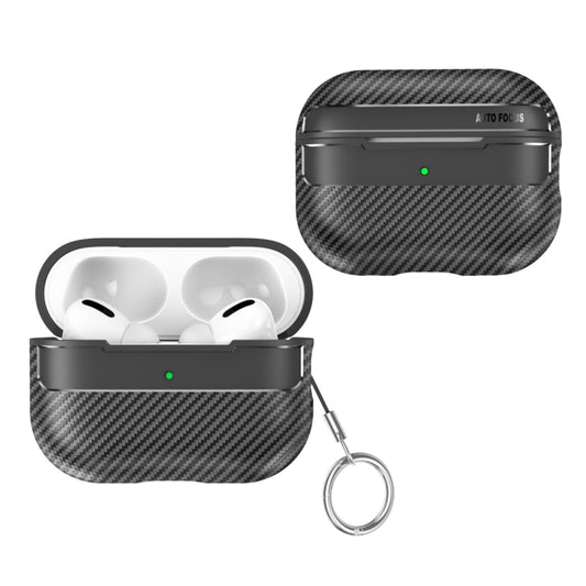 For AirPods Pro 2 Carbon Fiber Texture Anti-fall Earphone Protective Case(Black) - For AirPods Pro 2 by buy2fix | Online Shopping UK | buy2fix