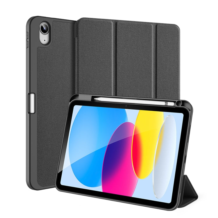 For iPad 10th Gen 10.9 2022 DUX DUCIS Domo Series Magnetic Flip Leather Tablet Case(Black) - iPad 10th Gen 10.9 Cases by DUX DUCIS | Online Shopping UK | buy2fix