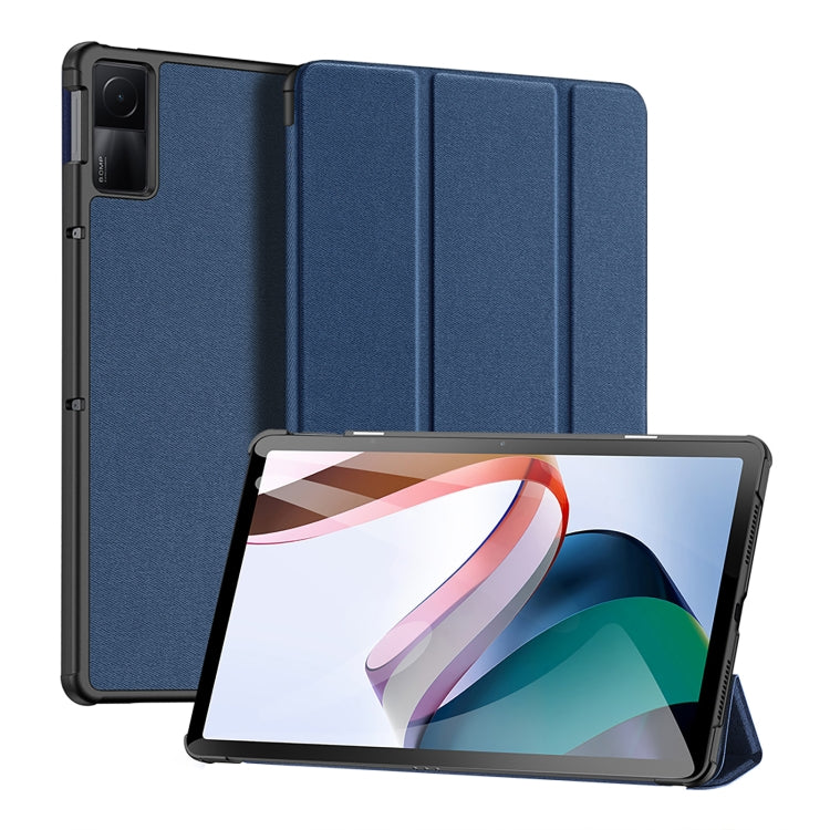 For Xiaomi Redmi Pad 10.61 DUX DUCIS Domo Series Magnetic Flip Leather Tablet Case(Blue) - More Tablet Cases by DUX DUCIS | Online Shopping UK | buy2fix