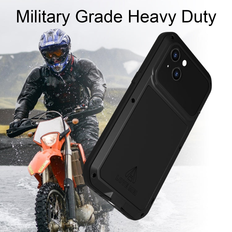 For iPhone 14 Plus LOVE MEI Metal Shockproof Life Waterproof Dustproof Phone Case(Army Green) - iPhone 14 Plus Cases by LOVE MEI | Online Shopping UK | buy2fix