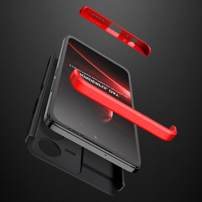 For vivo Y22 / Y22s GKK Three Stage Splicing Full Coverage PC Phone Case(Black Red) - vivo Cases by GKK | Online Shopping UK | buy2fix