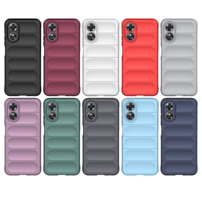 For OPPO A17 4G Global Magic Shield TPU + Flannel Phone Case(Dark Grey) - OPPO Cases by buy2fix | Online Shopping UK | buy2fix